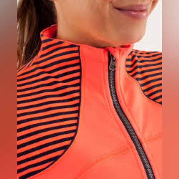 Lululemon Forme Classic Stripe Light Flare Inkwell Zip Front Athletic Jacket 8 - Picture 9 of 11